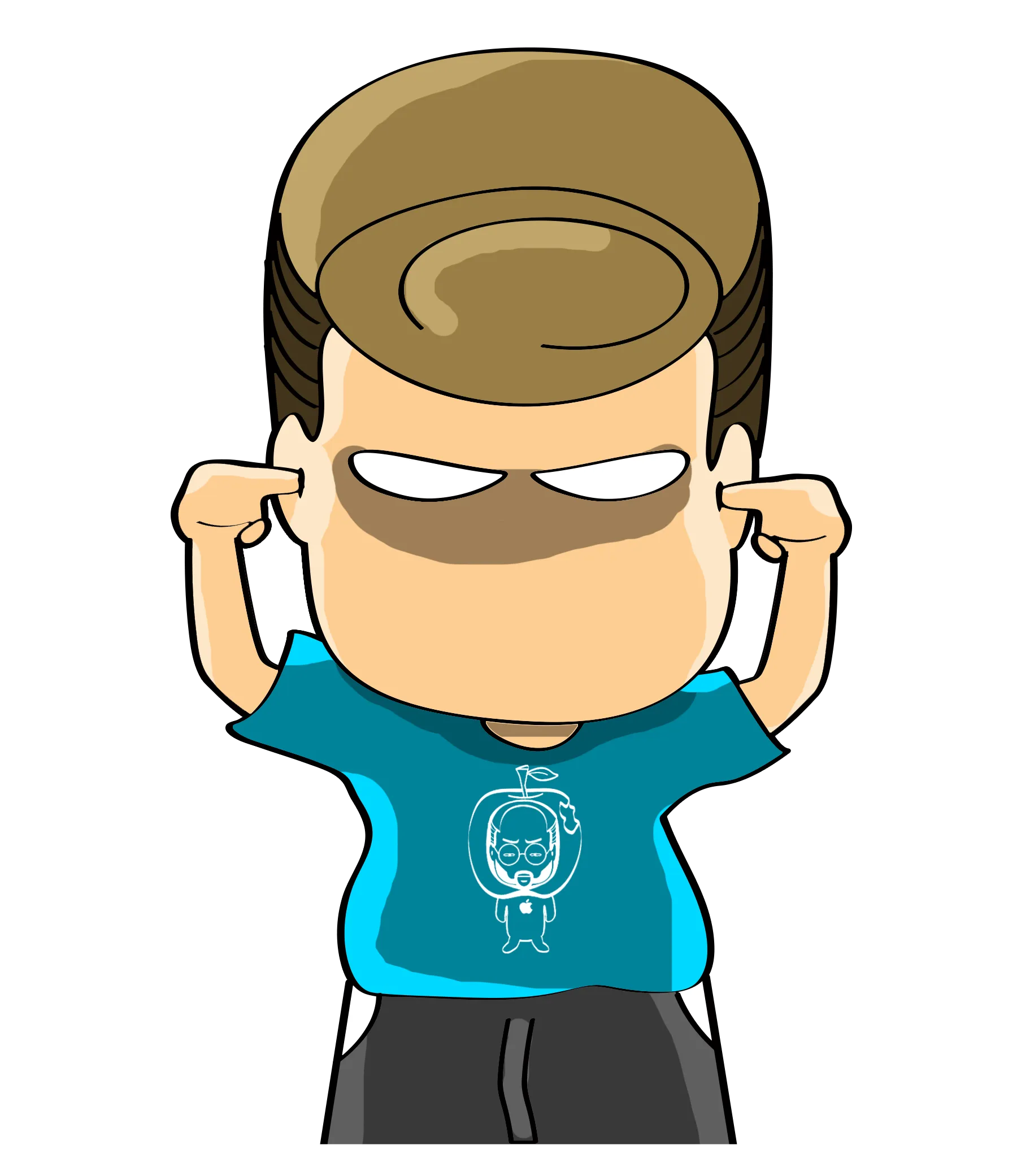 FYTBET maskot Ah Fu pamer otot dua tangan senyum percaya diri — 富易堂 stiker WeChat