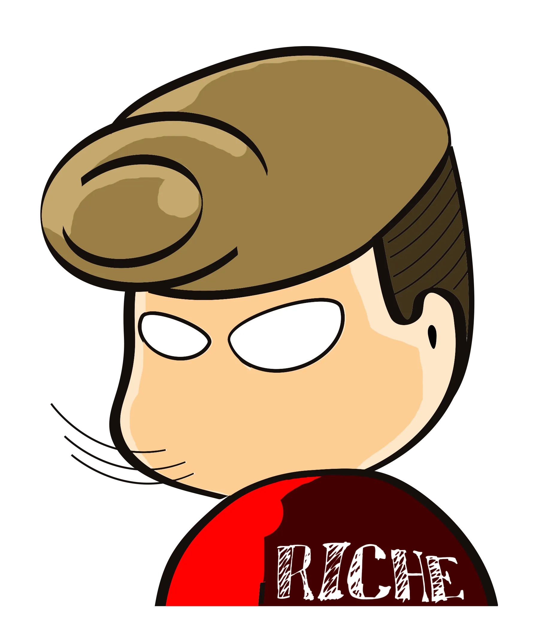 FYTBET maskot Ah Fu profil samping keren baju merah RICHE — 富易堂 stiker WeChat